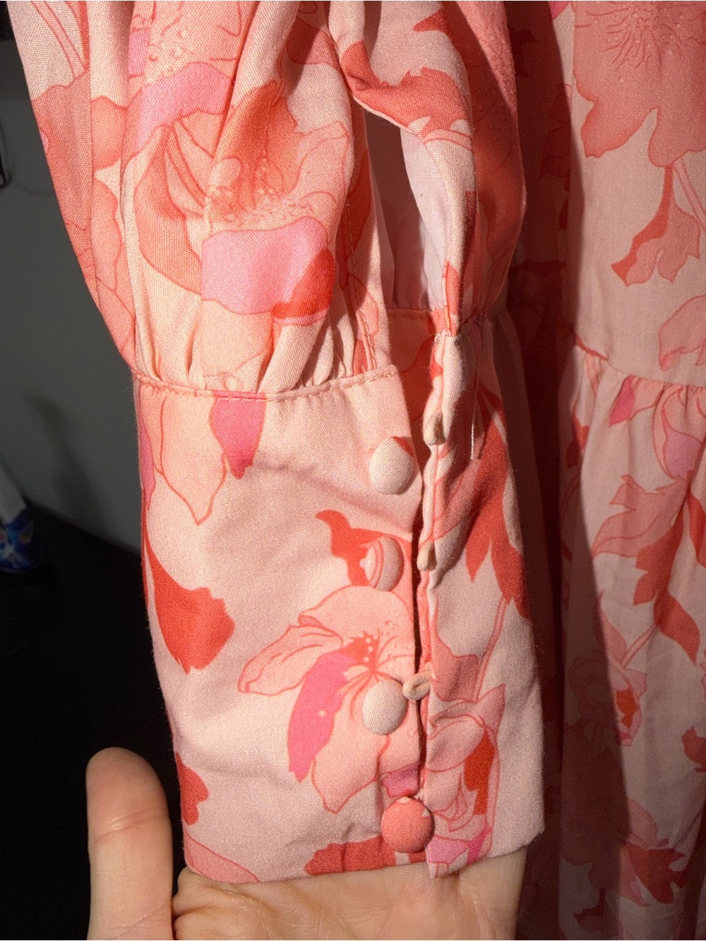 Petal & Pup Forever Print Long Sleeve Tiered Midi Dress – Pink Floral - Picture 8 of 13